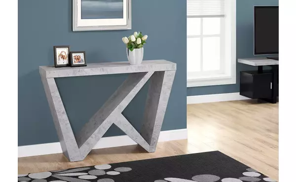 accent table - 48 l - cement-look hall console by monarch specialties