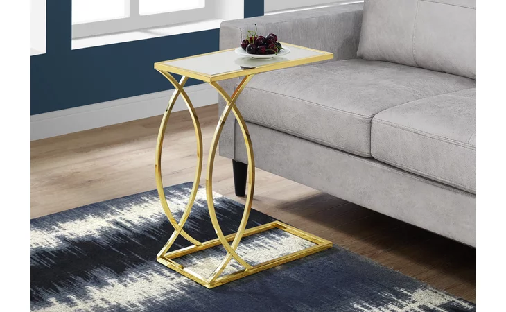 I3188  ACCENT TABLE - MIRROR TOP WITH GOLD METAL