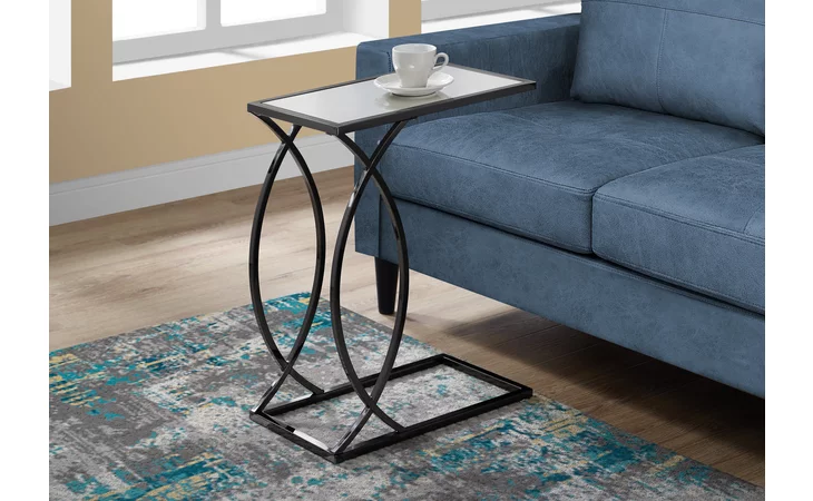 I3189  ACCENT TABLE - MIRROR TOP WITH BLACK NICKEL METAL