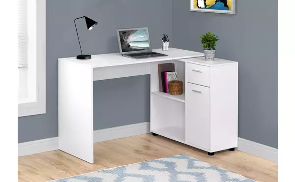 computer desk - 46 l - white with a storage cabinet by monarch specialties