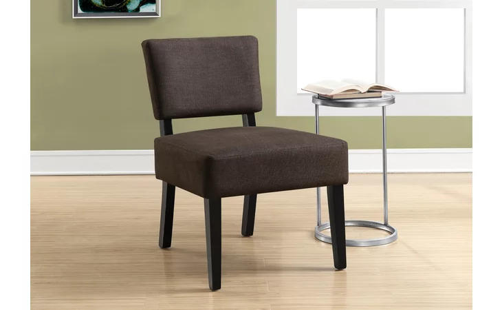 I8275  ACCENT CHAIR - DARK BROWN FABRIC