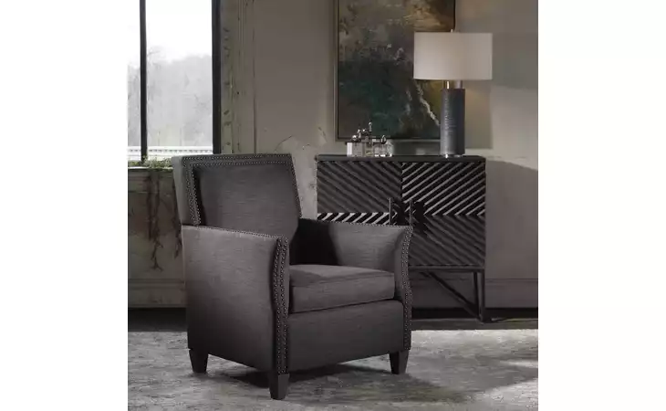 DARICK ARMCHAIR, CHARCOAL 23472  23472 UTTERMOST