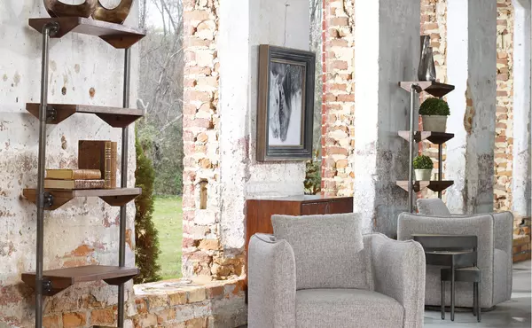 corben swivel chair, stone by uttermost
