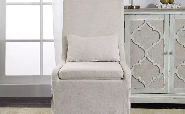 coley armless chair, linen by uttermost