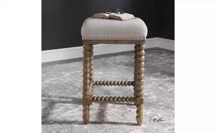 23495 PRYCE COUNTER STOOL, WALNUT UTTERMOST  23495