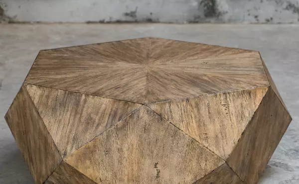 volker coffee table, honey by uttermost