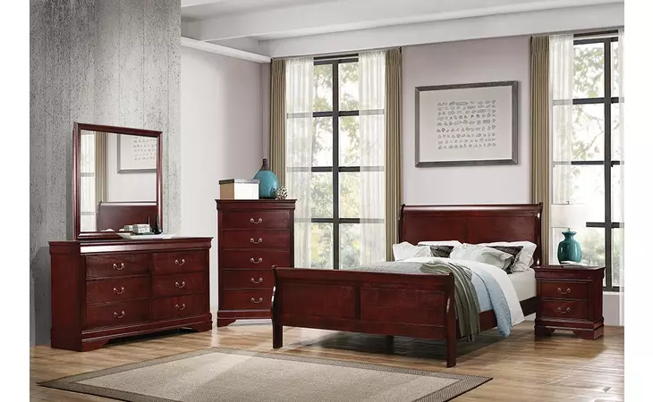 222411F  LOUIS PHILIPPE TRADITIONAL CHERRY FULL BED