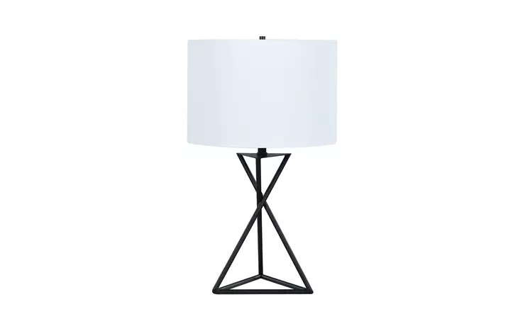 920051  DRUM TABLE LAMP WHITE AND BLACK
