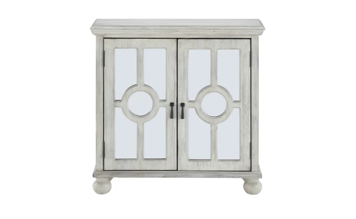 ACCENT CHEST W/MIRROR DOOR ANT WHITE MAZIN 1000A70WH  1000A70WH