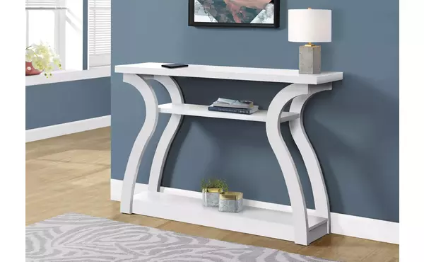 accent table - 47 l - white hall console by monarch specialties