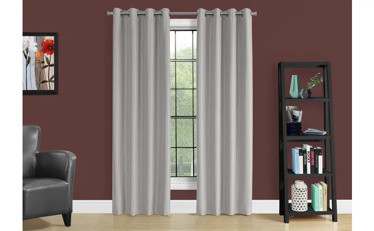 I9835  CURTAIN PANEL - 2PCS - 52 W X 84 H SILVER SOLID BLACKOUT