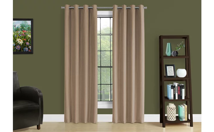 I9838  CURTAIN PANEL - 2PCS - 52 W X 84 H BROWN SOLID BLACKOUT