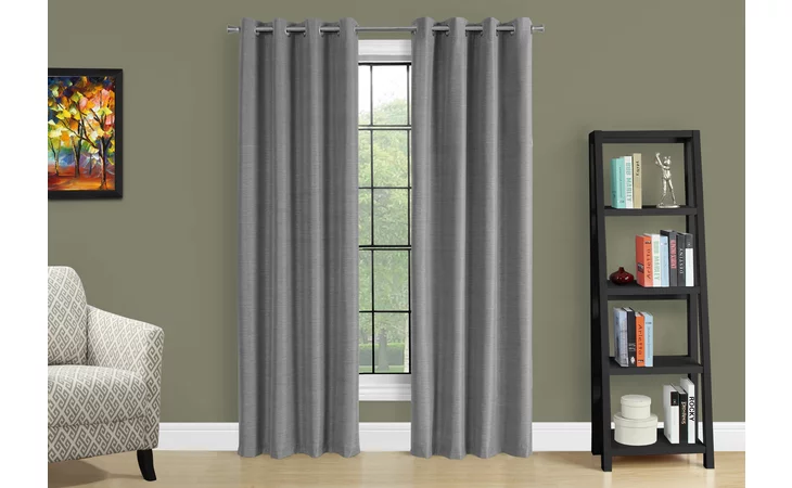 I9842  CURTAIN PANEL - 2PCS - 52 W X 95 H GREY SOLID BLACKOUT