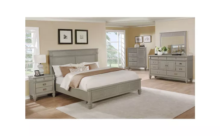 C6204G-035  GREY CHEST W FULL EXTENTION DRAWER GLIDES,5 DRAWERS