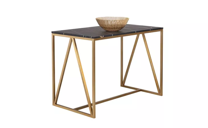 104423 ABEL ABEL COUNTER TABLE - GOLD - BLACK MARBLE