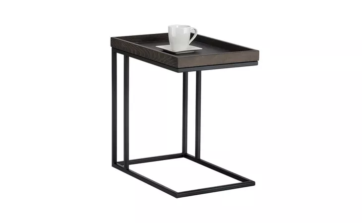 104615 ARDEN ARDEN C-SHAPED END TABLE - BLACK - CHARCOAL GREY