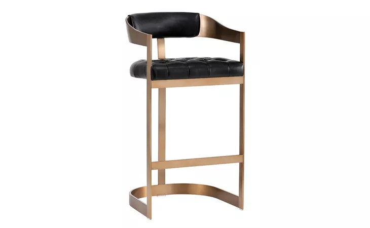 103777 BEAUMONT BEAUMONT BARSTOOL - ANTIQUE BRASS - CANTINA BLACK