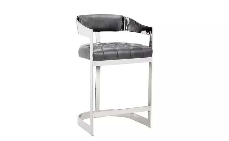 104015 BEAUMONT BEAUMONT COUNTER STOOL - STAINLESS STEEL - CANTINA MAGNETITE