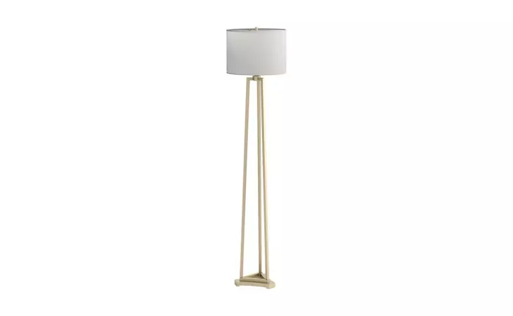 920130  DRUM SHADE FLOOR LAMP WHITE AND GOLD