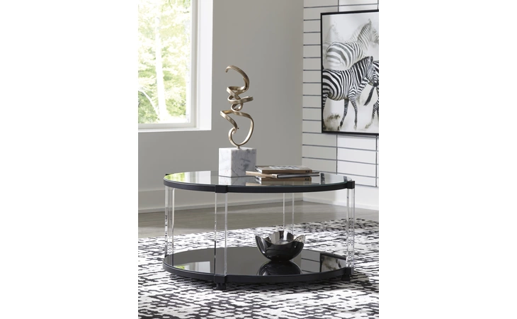 T289-8 Delsiny - Black ROUND COFFEE TABLE DELSINY