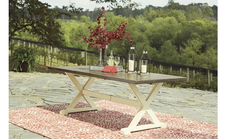 P460-625 Preston Bay RECT DINING TABLE W/UMB OPT
