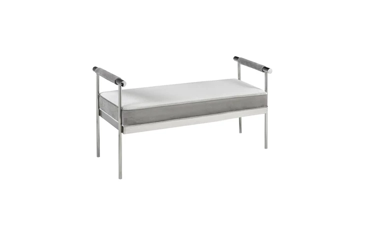 101558 HELEN BENCH - GREY V GREY VELVET GY-BC-7826 XCELLA  101558