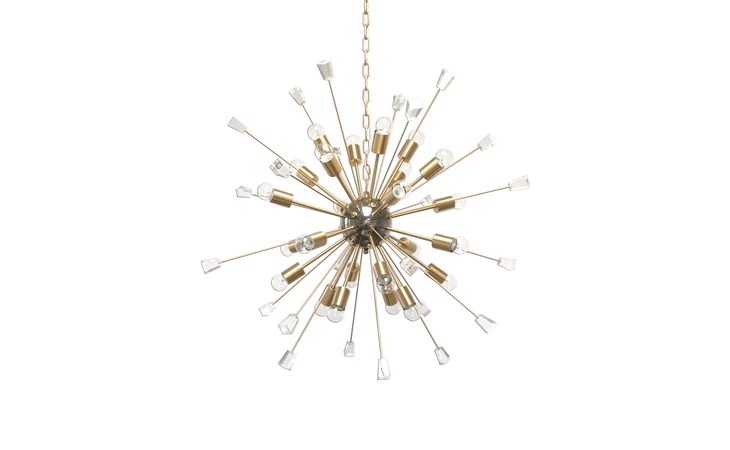 101663  CHANDELIER MD3298-24 IRON AND CLEAR CRYSTAL, IRO