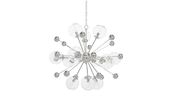 101671  ESTELLA SILVER CHANDELIER MD3503-12 SILVE IRON AND GLASS, IRON IN SIL