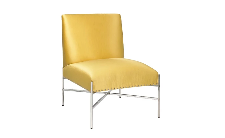 100903  BARRYMORE CHAIR YELLOW SATIN GY-AC-7932