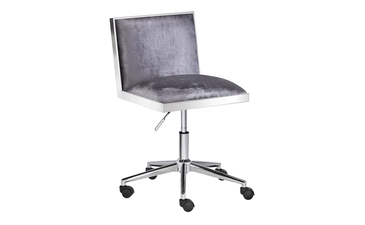 101121  WELLINGTON OFFICE CHAIR CHARCOAL CHARCOAL VELVET GY-OC-7976WC