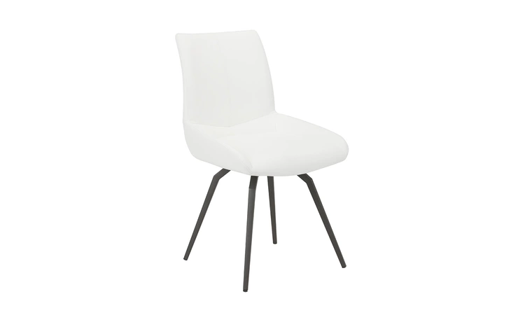 102202 NONA SWIVEL DINING CHAIR WHITE ASPEN GY-2056 BLACK LEGS XCELLA  102202