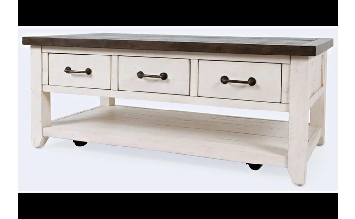 1706-11 MADISON COUNTY COLLECTION HARRIS 3 DRAWER COFFEE TABLE - CASTERED MADISON COUNTY COLLECTION