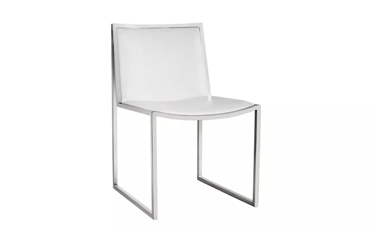 105287  BLAIR DINING CHAIR - STAINLESS STEEL - WHITE CROC