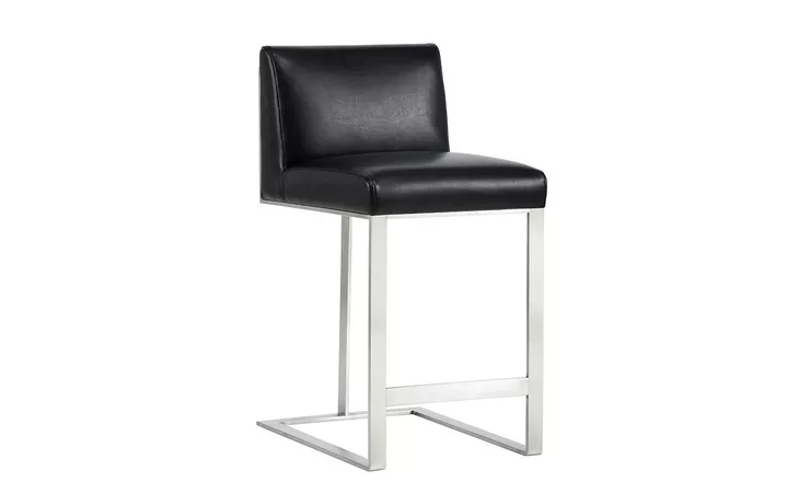 103718  DEAN COUNTER STOOL - STAINLESS STEEL - CANTINA BLACK
