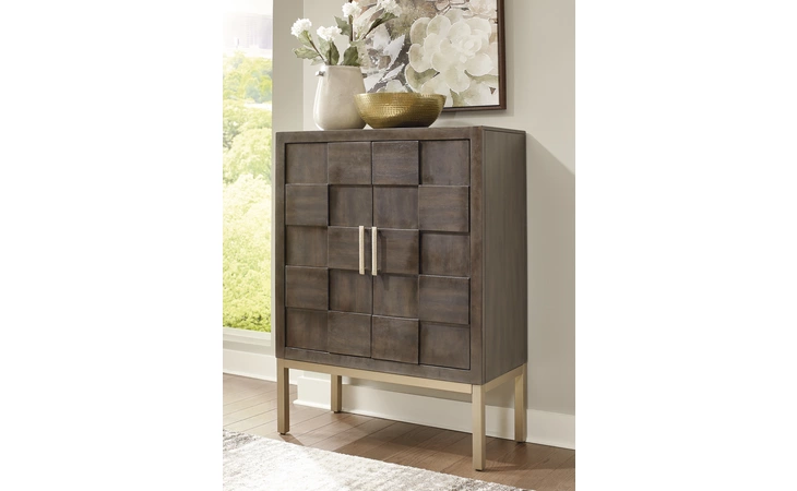 A4000284 Grantleigh - Brown/Gold Finish ACCENT CABINET/GRANTLEIGH
