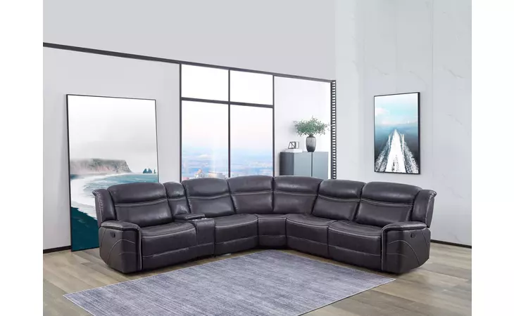 609360  BLUEFIELD 6-PIECE MODULAR MOTION SECTIONAL CHARCOAL