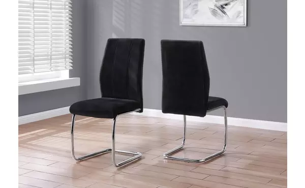 dining chair - 2pcs - 39 h - black velvet - chrome by monarch specialties