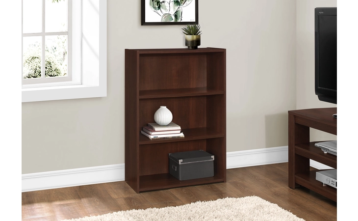 I7475  BOOKCASE - 36 H - CHERRY WITH 3 SHELVES