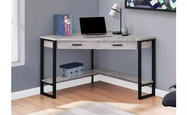 computer desk - 42 l - grey reclaimed wood corner by monarch specialties