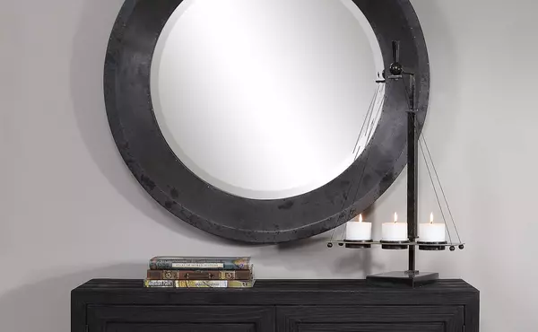frazier round mirror by uttermost