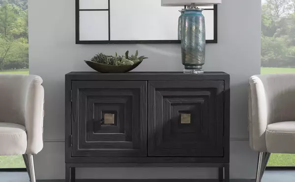 aiken 2 door cabinet, black by uttermost