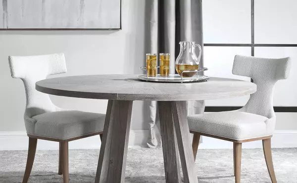 gidran dining table, gray, 2 cartons by uttermost