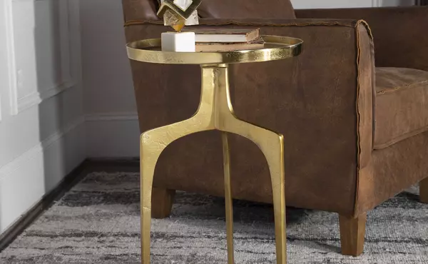 kenna accent table, gold by uttermost