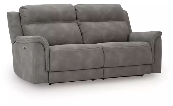 next-gen durapella slate 2 seat pwr rec sofa adj hdrest by ashley