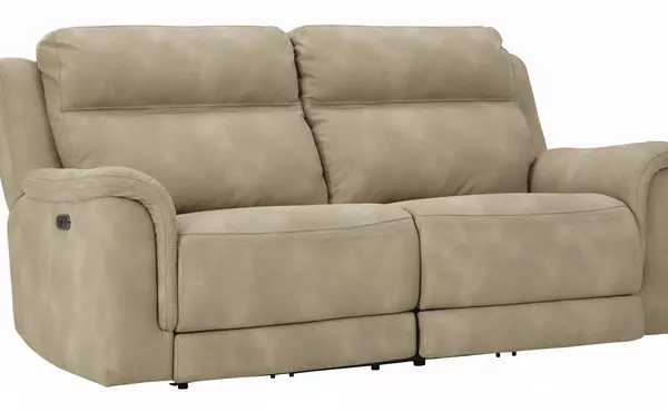 next-gen durapella sand 2 seat pwr rec sofa adj hdrest by ashley