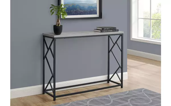accent table - 44 l - grey - black metal hall console by monarch specialties