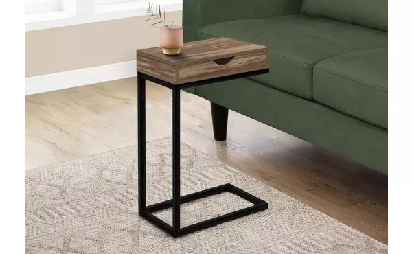 accent table - brown reclaimed-look - black metal by monarch specialties