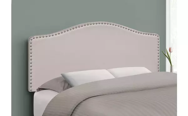 bed - full size - beige linen headboard only by monarch specialties