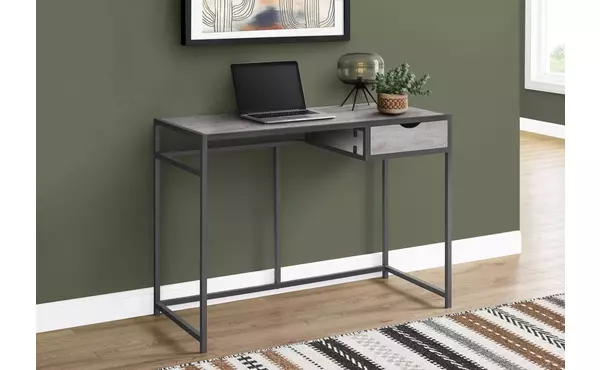 computer desk - 42 l - grey - dark grey metal by monarch specialties