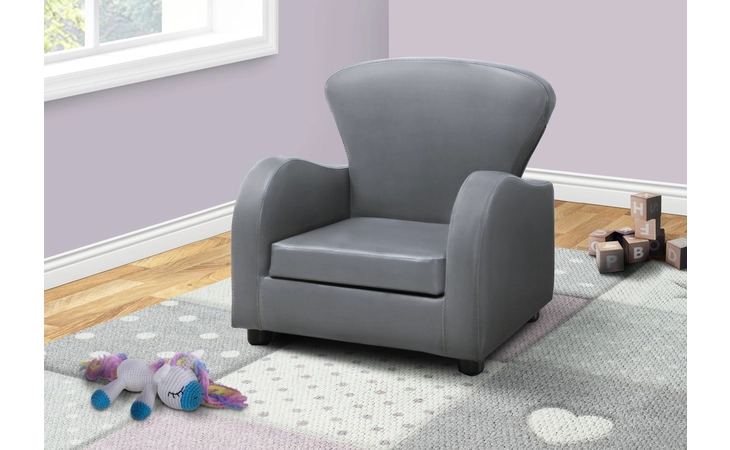 I8144  JUVENILE CHAIR - GREY LEATHER-LOOK
